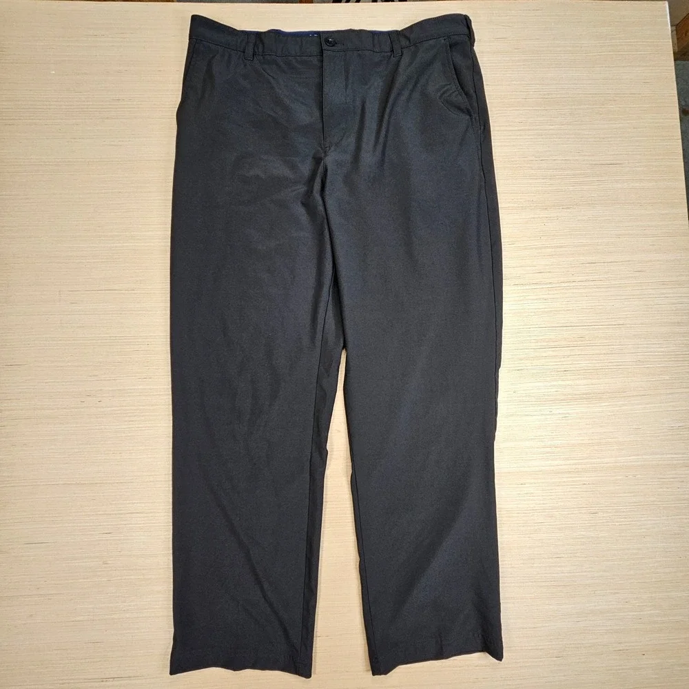 Lot of 2 IZOD Golf Pants Men 40x32 Black Performance Flat Front Stretch Trousers